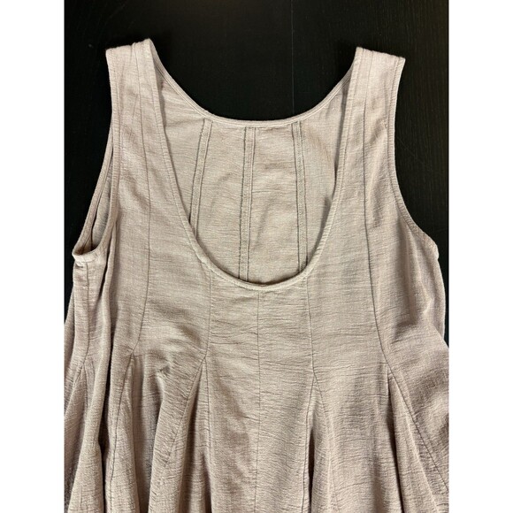 Free People Romper Mushroom Brown Large Low Scoop Back Pockets Sleeveless - Picture 5 of 12